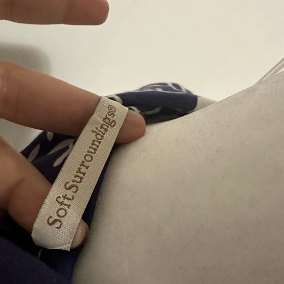 Soft Surroundings Blue Le Jardin Tunic, Cover Up Caftan Embellished Bead… - Picture 5 of 7